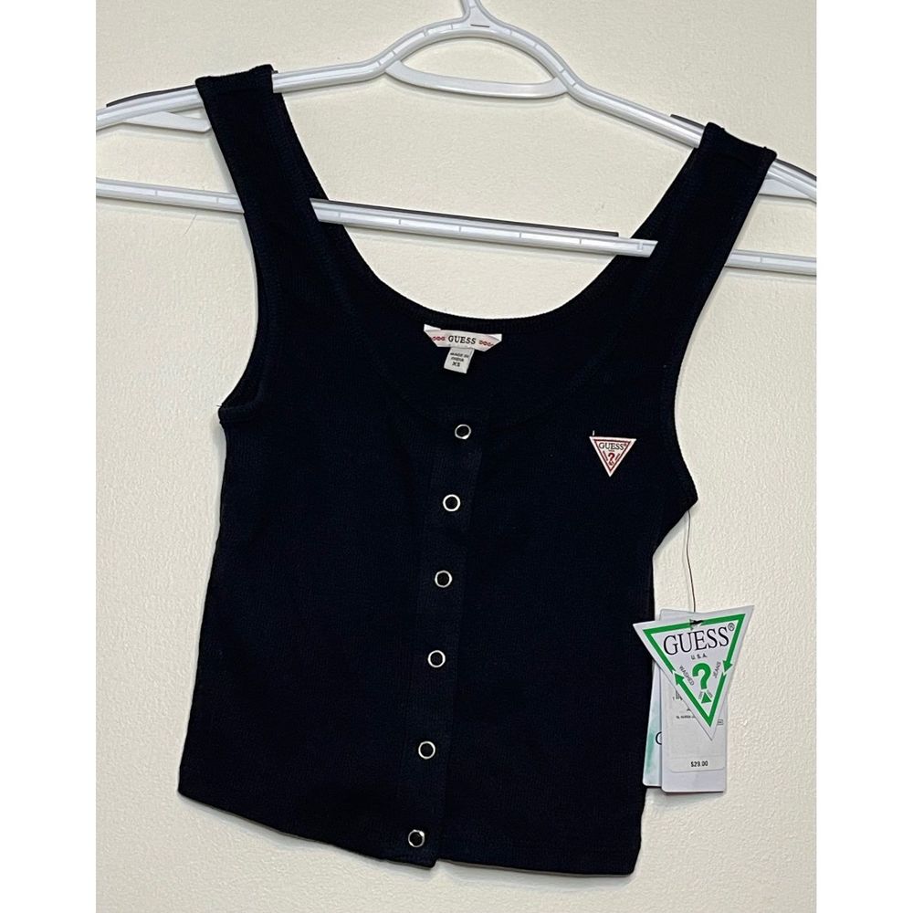 Guess snap closure tank black NWT Sz XS